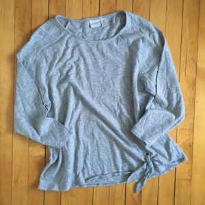 Weekends by Chico’s Gray & White Stripe Top